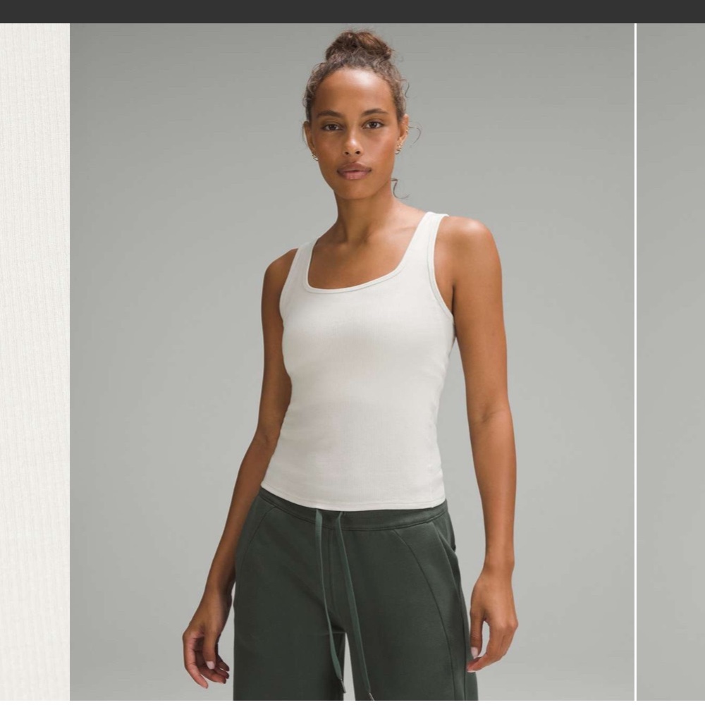 Lululemon Hold Tight Square-Neck Tank Top in Bone